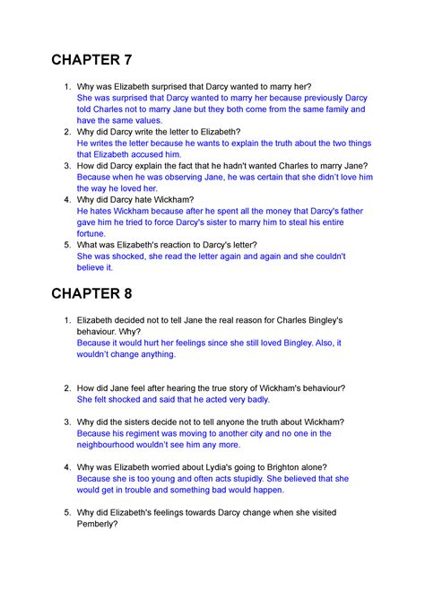 Pride And Prejudice Answers Epub