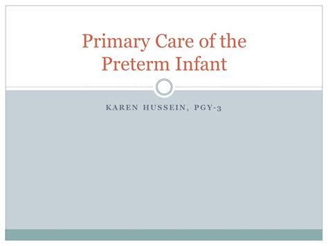 Primary Care of the Preterm Infant PDF