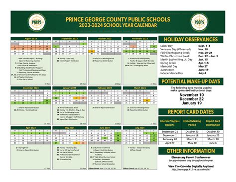 Prince George's County Calendar