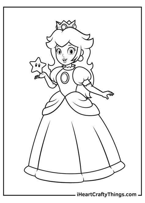 Princess Peach Printable Coloring Pages
