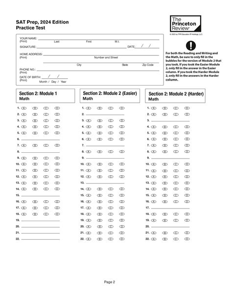 Princeton Review Answer Sheet Kindle Editon