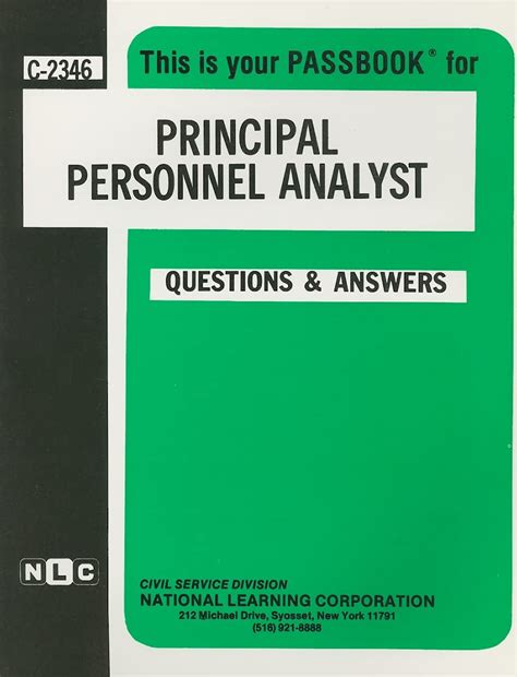 Principal Personnel AnalystPassbooks Career Examination Series C-2346 PDF