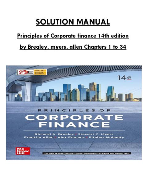 Principle Of Corporate Finance Brealey Solution Manual Kindle Editon