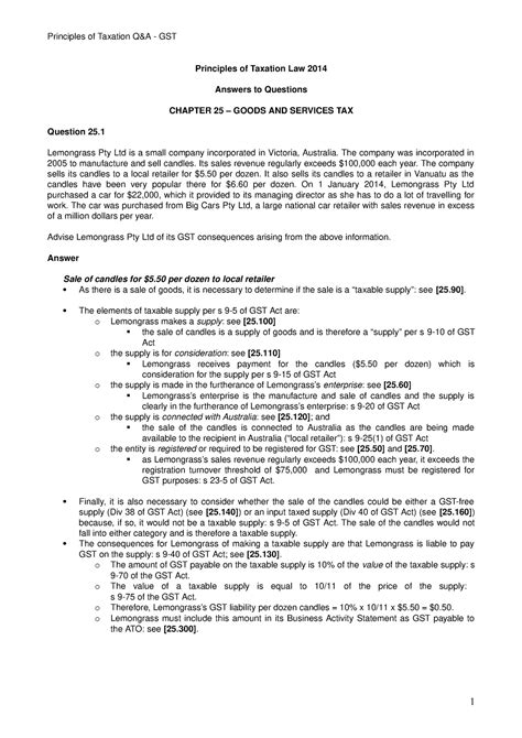 Principle Of Taxation Law 2014 Answers Reader