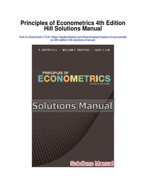 Principle of econometrics 4th solution Ebook Doc