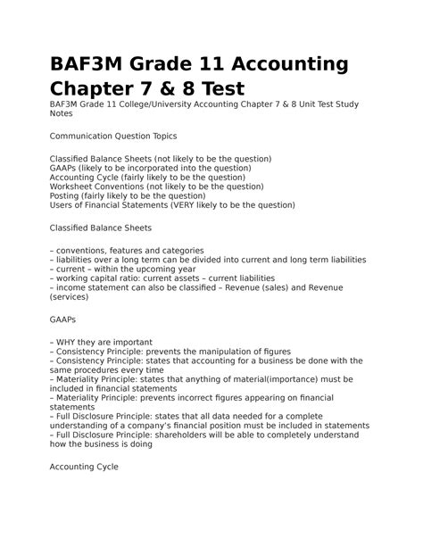 Principles Of Accounting Baf3m Grade 11 Answers Doc