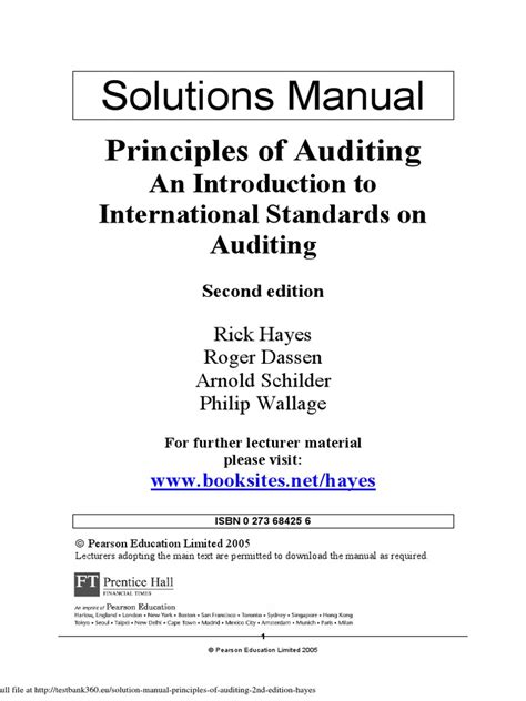 Principles Of Auditing 19 Solutions Manual Doc