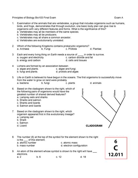 Principles Of Biology Practice Test With Answers Doc