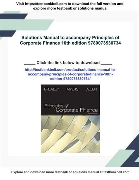 Principles Of Corporate Finance 10th Edition Solutions Manual Pdf Reader