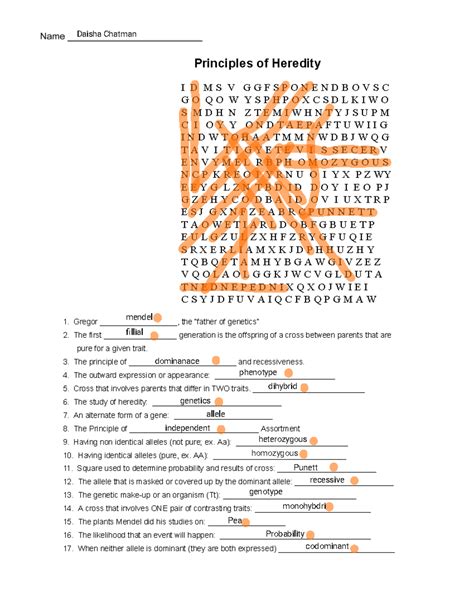 Principles Of Heredity Wordsearch Answers Epub