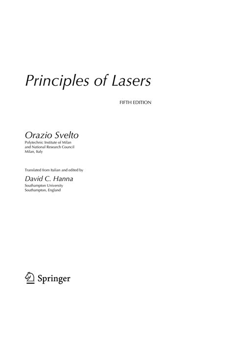 Principles Of Lasers Svelto Solution PDF