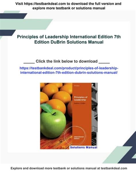 Principles Of Leadership International Edition 7th Edition Ebook PDF