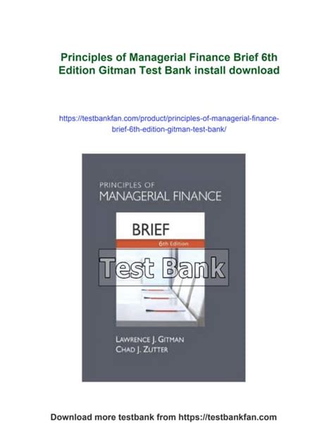 Principles Of Managerial Finance Brief 6th Edition PDF Kindle Editon