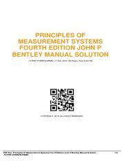 Principles Of Measurement Systems 4th Edition Solution Manual PDF