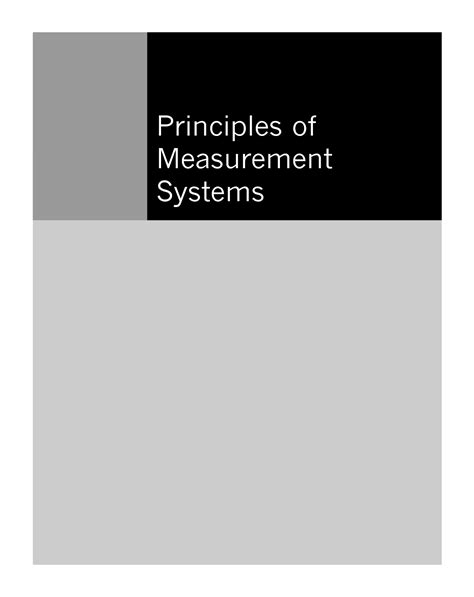 Principles Of Measurement Systems Solutions Reader