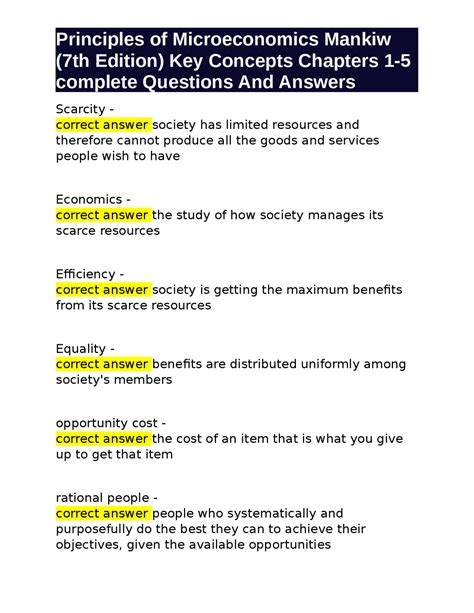 Principles Of Microeconomics Mankiw 7th Edition Key Answer Ebook Doc