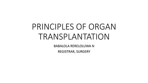 Principles of Organ Transplantation Epub