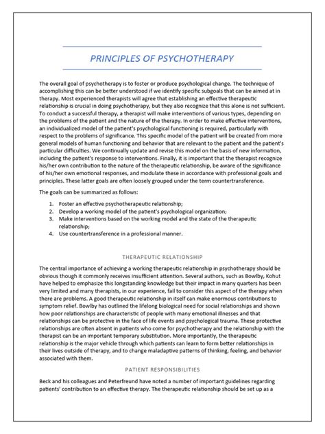 Principles of Psychotherapy PDF