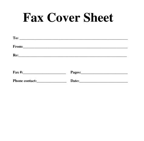Print Fax Cover Sheet Template
