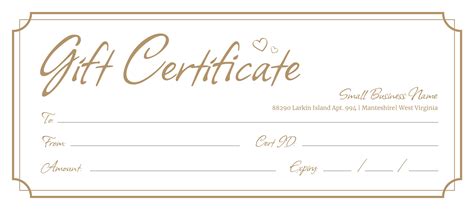Print Gift Certificates Free Templates
