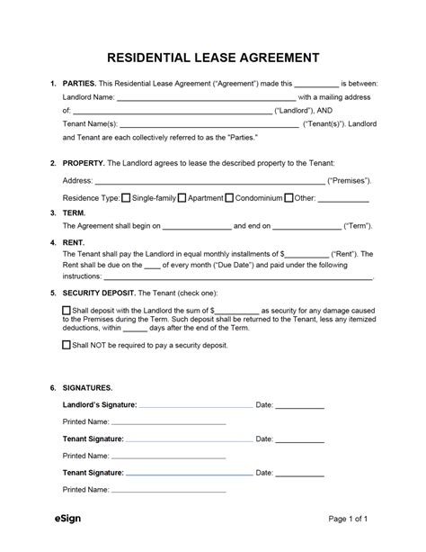 Print Lease Agreement Template