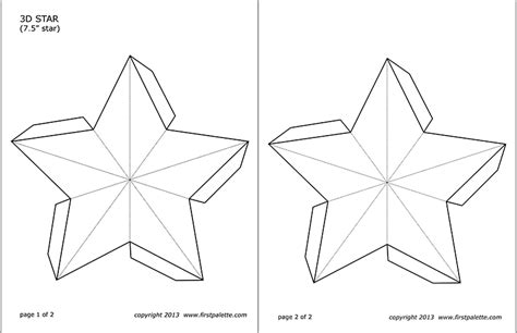 Printable 3d Paper Star Template