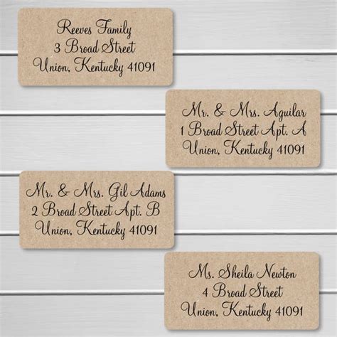 Printable Address Labels For Wedding Invitations