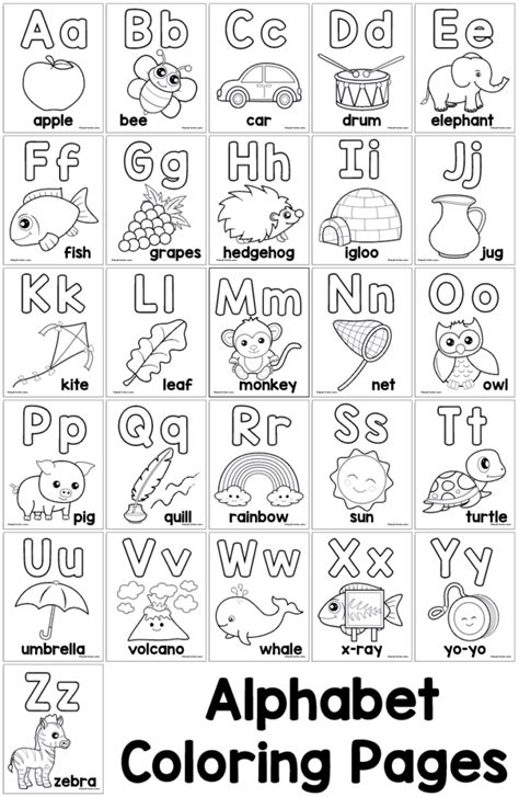 Printable Alphabet Coloring Pages