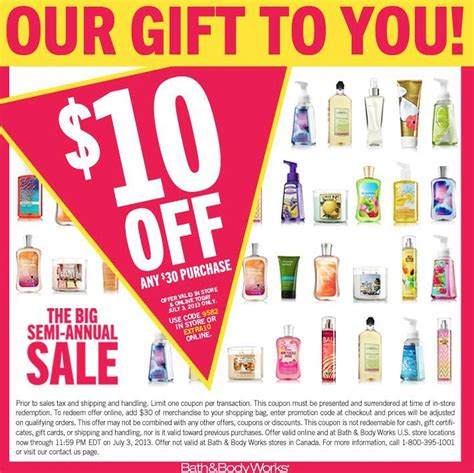 Printable Bath And Body Works Coupons