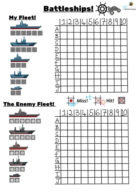 Printable Battleships