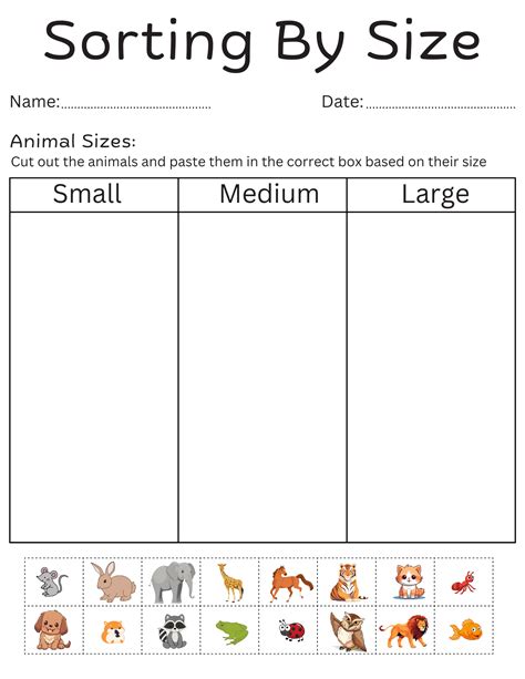 Printable Big And Small Sorting Activities
