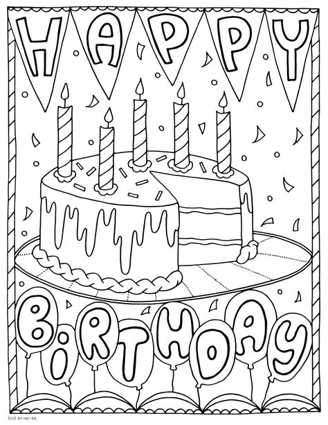 Printable Birthday Color Pages