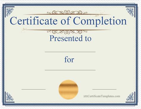 Printable Blank Certificate Templates