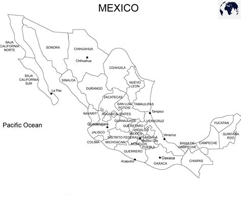 Printable Blank Sheets For A Map Of Mexico