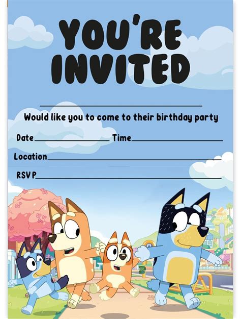 Printable Bluey Invitations