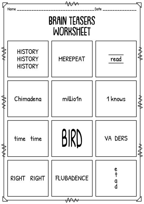 Printable Brain Teasers For Middle School With Answers