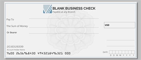 Printable Business Check Template