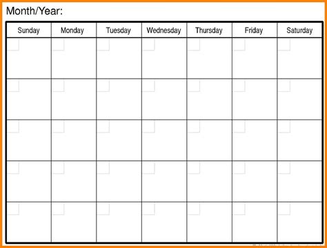 Printable Calendar Word