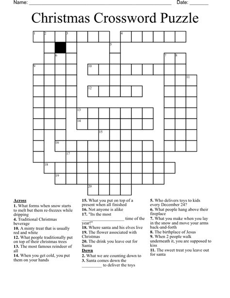 Printable Christmas Crossword Puzzles