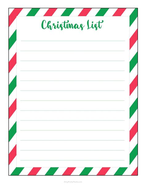 Printable Christmas List Paper