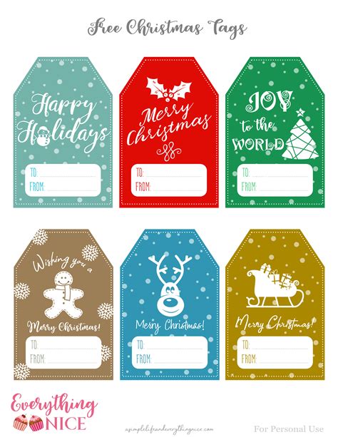 Printable Christmas Tags For Gifts