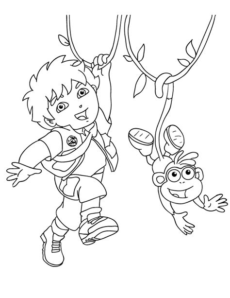 Printable Color Of Diego Cartoon Character With Color