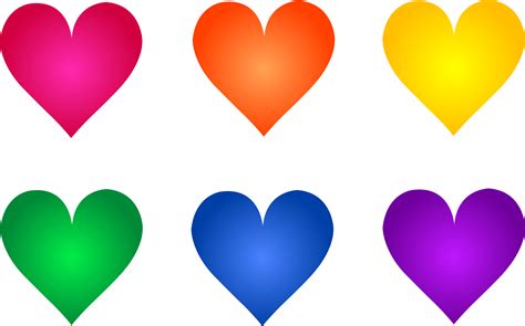 Printable Colorful Hearts