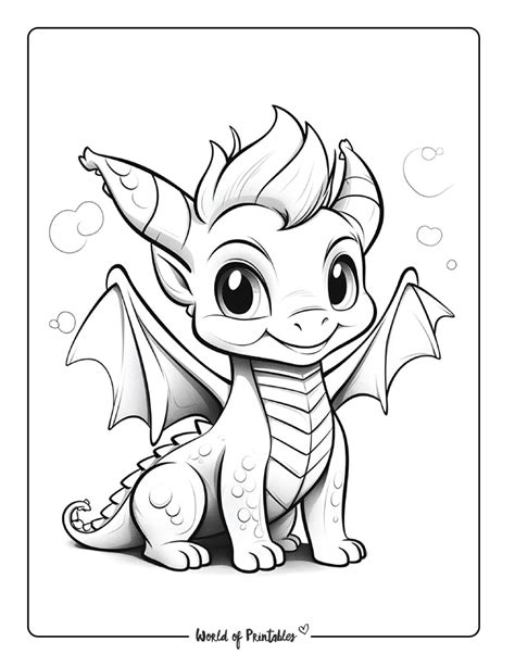 Printable Coloring Dragon