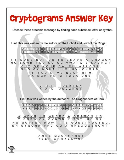 Printable Cryptograms And Answer Key Kindle Editon