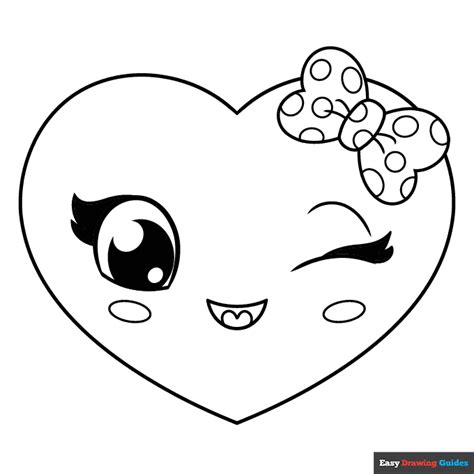 Printable Cute Heart Coloring Pages