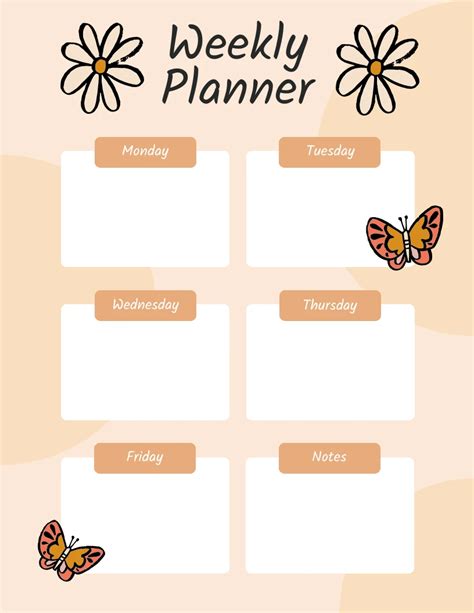 Printable Cute Weekly Planner