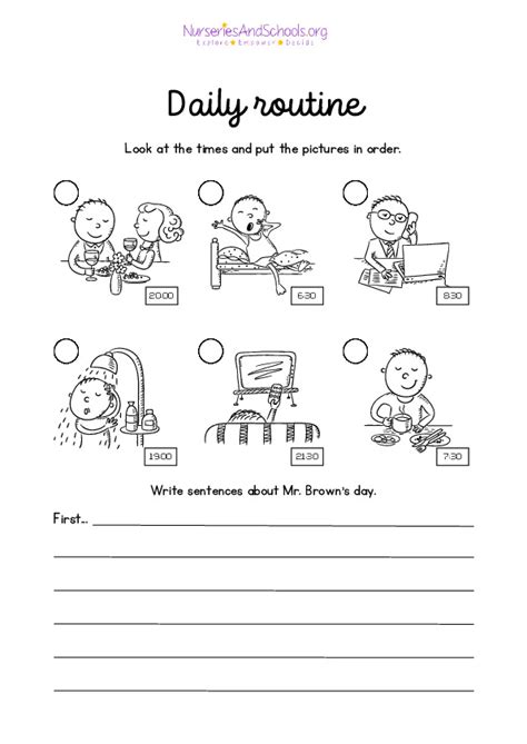 Printable Daily Routine Worksheet