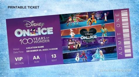 Printable Disney On Ice Ticket Template