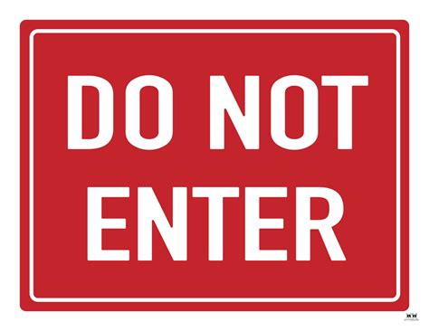 Printable Do Not Enter Sign